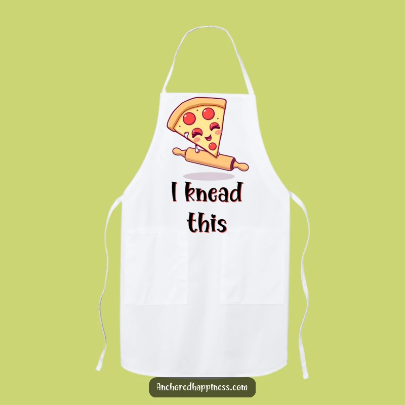 Funny Pizza Apron - Winking Baker's Helper, Foodie Kitchen Humor