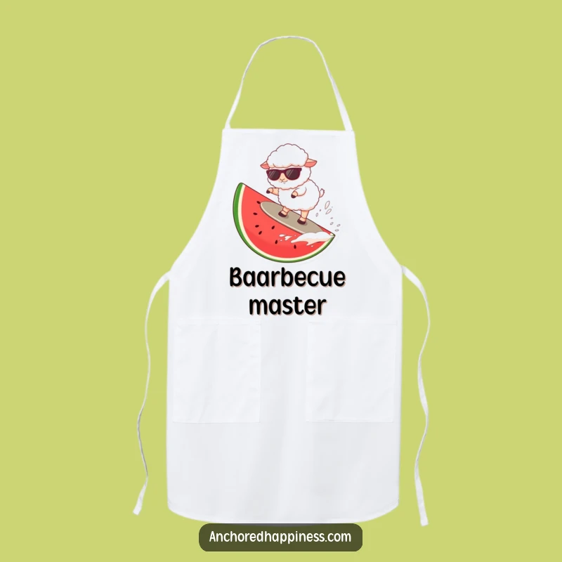 Funny Sheep Watermelon Surf Apron: Cook Up Laughs Beachside