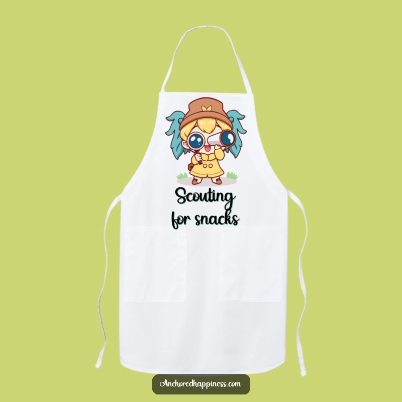 Funny Spyglass Apron: Cute Character's Keen Eye for Culinary Adventures