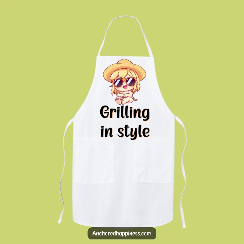 Funny Lounging Character Apron - Cook with Sunny Delight