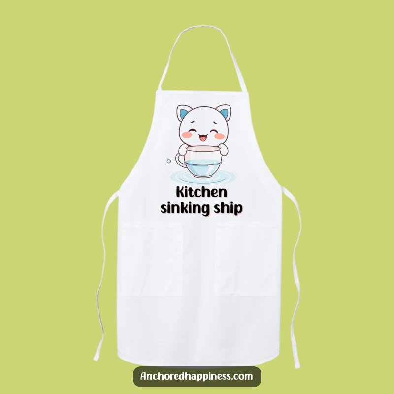 Funny Teacup Bailer Apron - Hilarious Character Water Evacuation Kitchen Bib