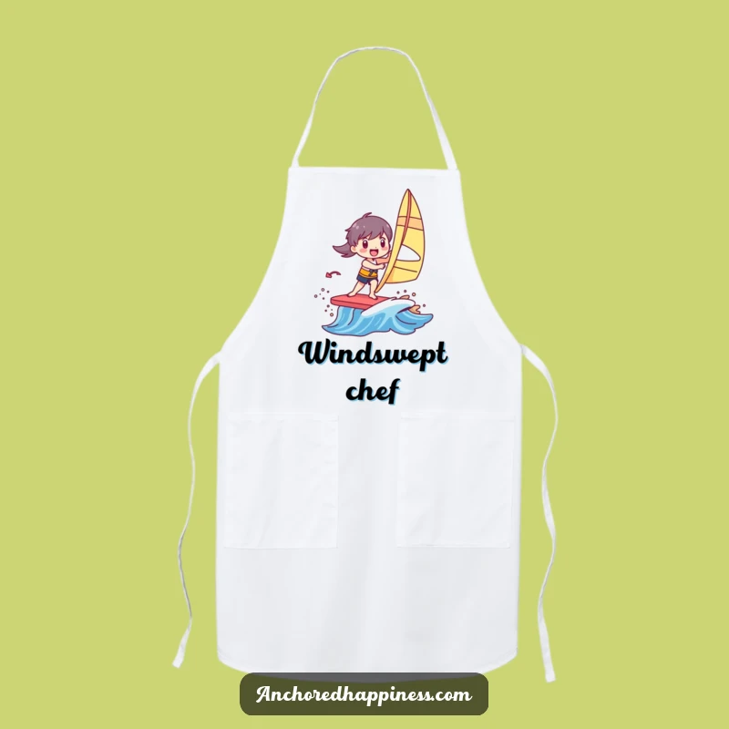 Funny Windsurfer Apron: Cook With Joyful Character Riding Colorful Wave, A Practical Funny Gift