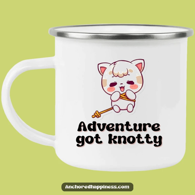 Funny Kawaii Rope Tangle Camping Mug - Hilarious Outdoor Adventure Gift