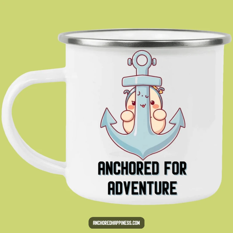 Funny Anchor Camping Mug - Plump Character Shy Outdoorsy Humor