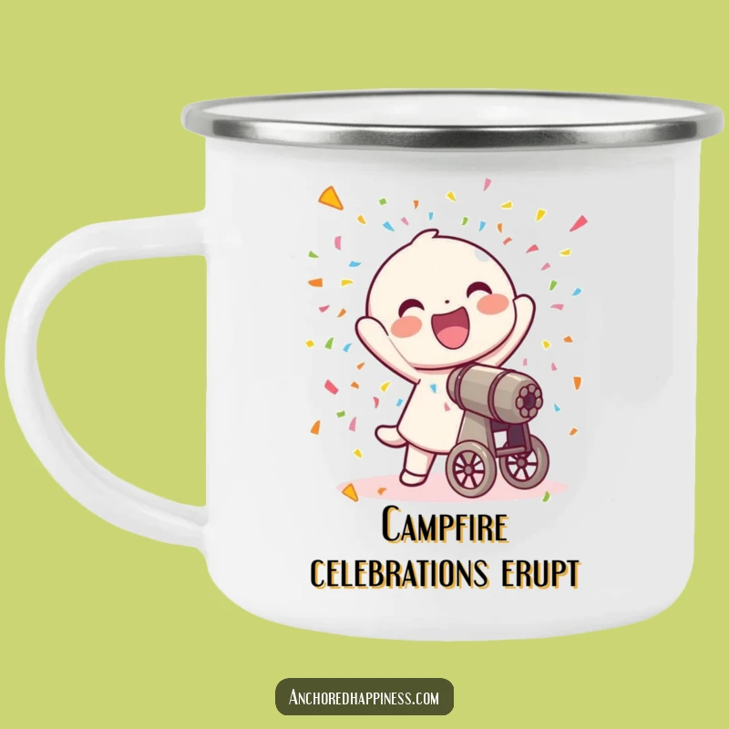 Funny Confetti Camping Mug - Joyful Celebration Outdoor Fun