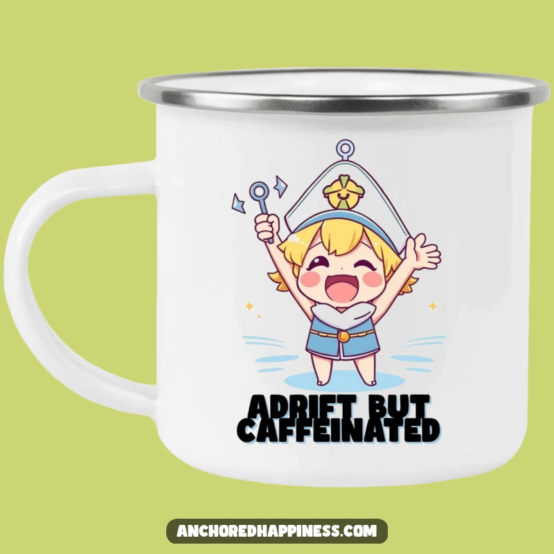 Funny Anchor Cheer Enamel Camping Mug - Adventure Fuel for Outdoorsy Fun