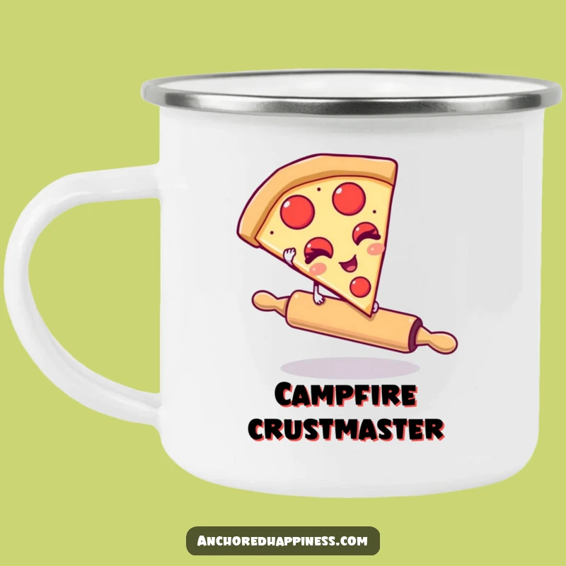 Funny Pizza Camping Mug - Winking Slice Balance, Foodie Outdoor Humor