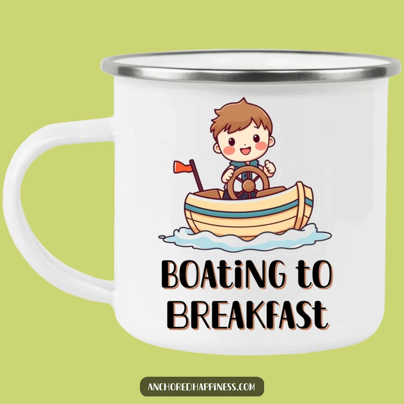 Funny Whimsical Boat Camping Mug: Cheerful Figure Rugged Nautical Drinkware, Perfect Funny Gift