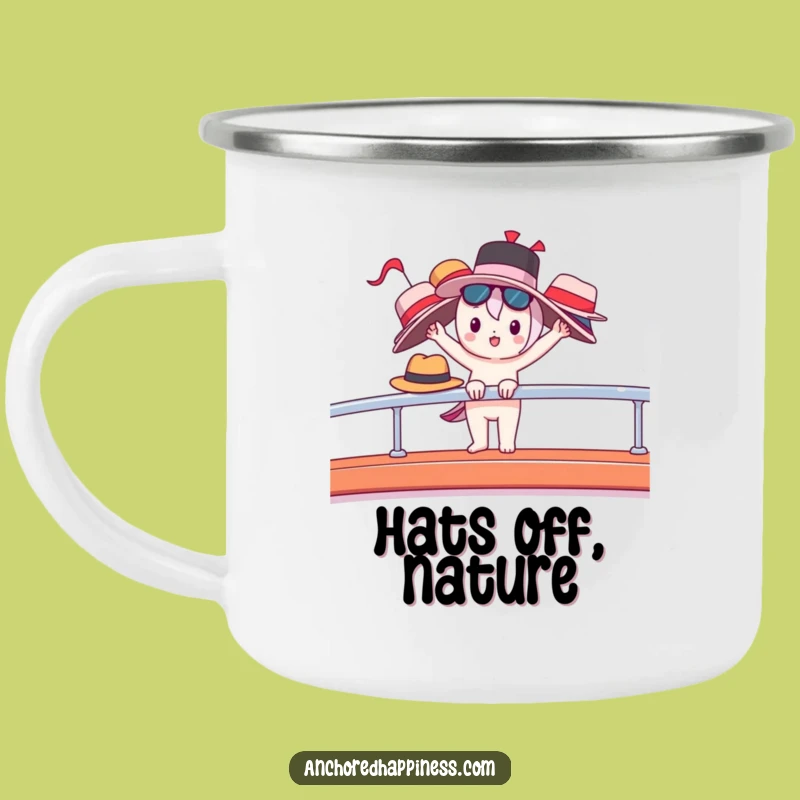 Funny Yacht Life Camping Mug - Balancing Hats, Luxury Boat Outdoors