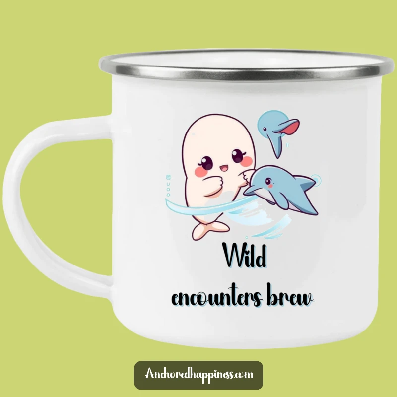 Funny Kawaii Dolphin Surprise Camping Mug - Durable & Hilarious Outdoor Gift!