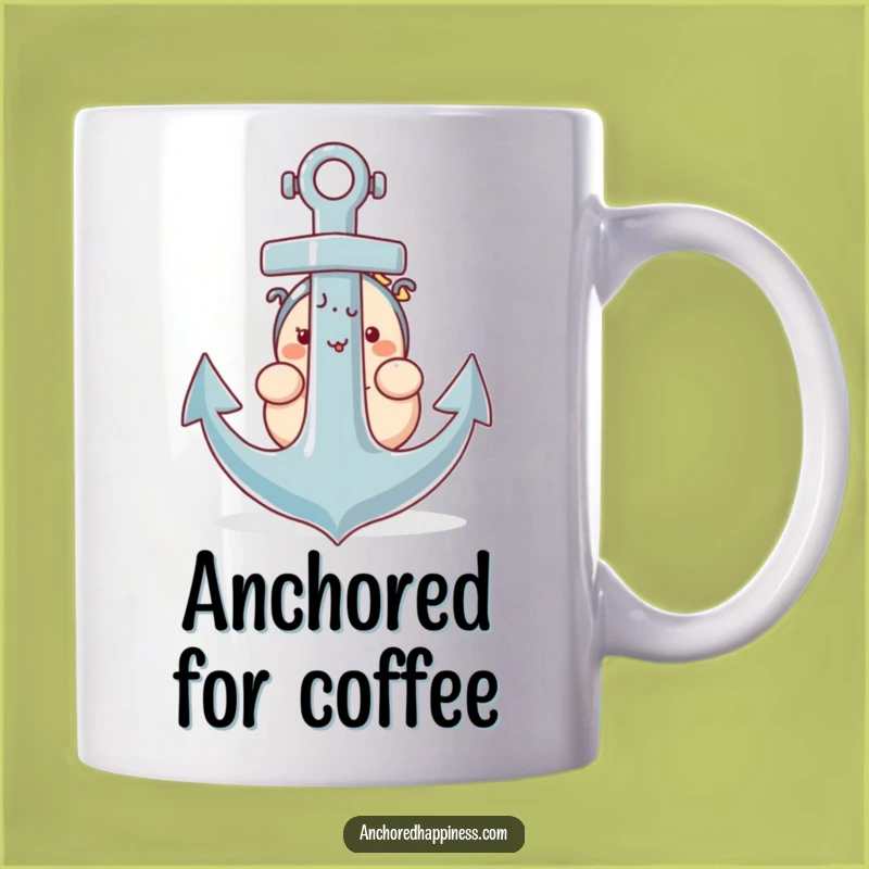 Funny Anchor Hugger Mug - Plump Character Nautical Shy Gift