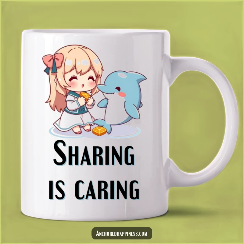 Funny Dolphin Snack Mug: Cute Character's Friendship, Perfect Gift