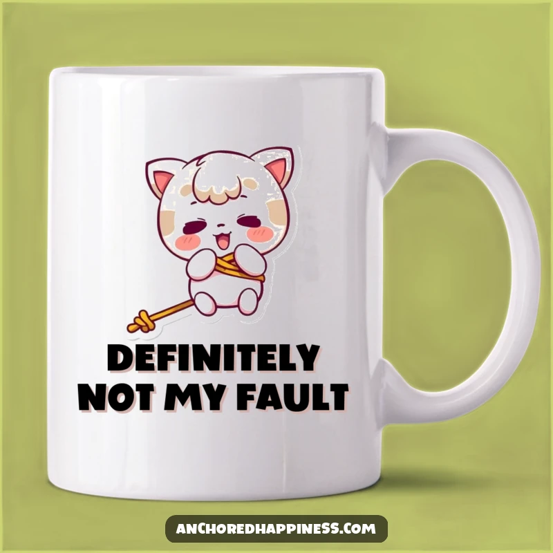 Funny Kawaii Rope Tangle Mug - Hilarious Clumsy Character Gift Idea