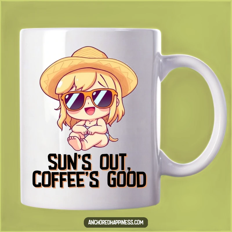 Funny Lounging Character Mug - Hilarious Relaxed Sun Enjoyment Gift