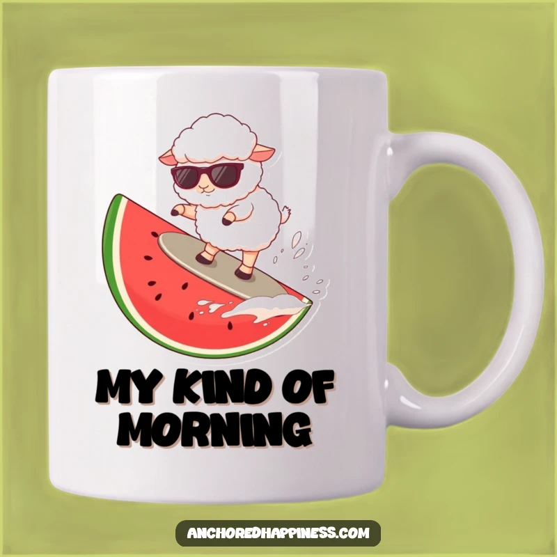 Funny Sheep Watermelon Surf Mug: Hilarious Summer Fun Gift