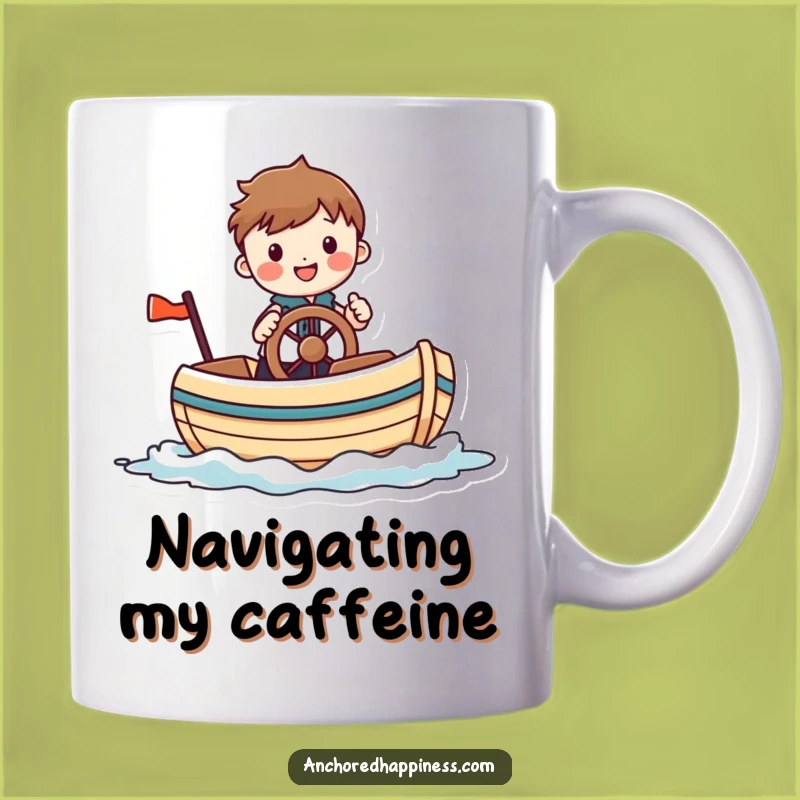 Funny Whimsical Boat Mug: Cheerful Figure Nautical Adventure Gift, Perfect Funny Gift for Sailors