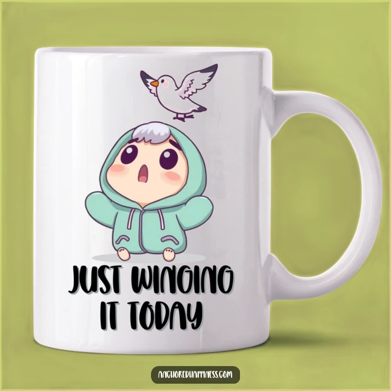 Funny Surprised Character Seagull Mug - A Hilarious Gift for Bird Lovers!