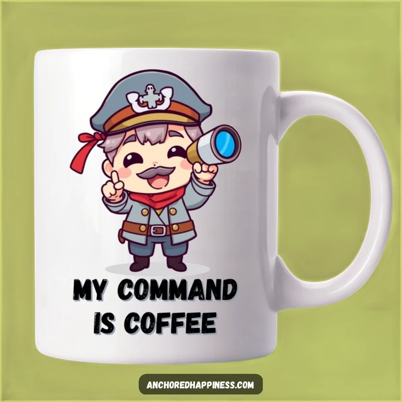 Funny Captain Character Spyglass Mug - Hilarious Nautical Gift for Him