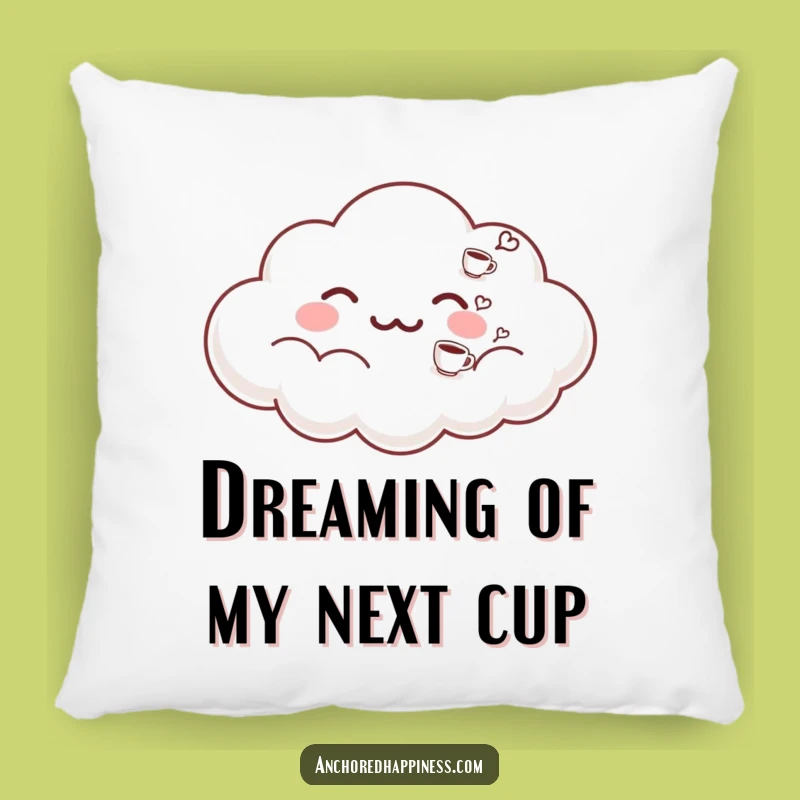 Funny Cloud Pillow - Cozy Comfort Exhaling Coffee Cups, Hilarious Home Decor Gift