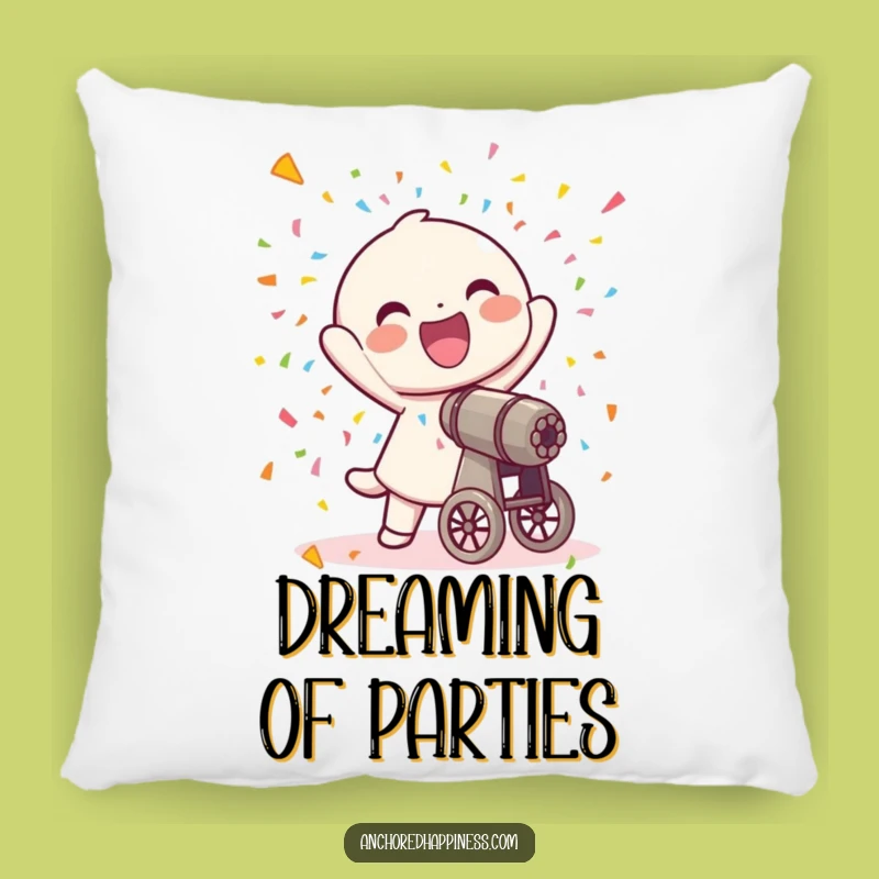 Funny Confetti Pillow - Joyful Character Cozy Celebration Cushion
