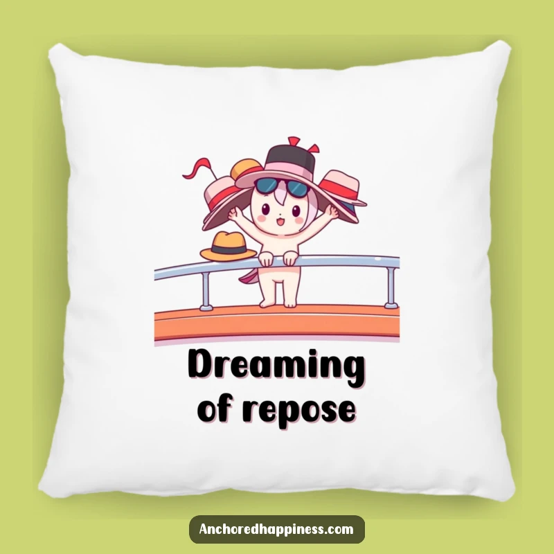 Funny Yacht Life Pillow - Balancing Hats, Luxury Boat Comfort