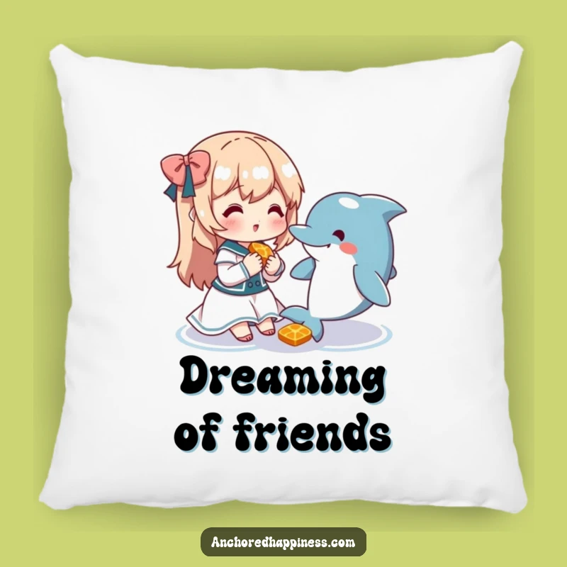 Funny Dolphin Snack Pillow: Cute Character's Friendship for Cozy Moments