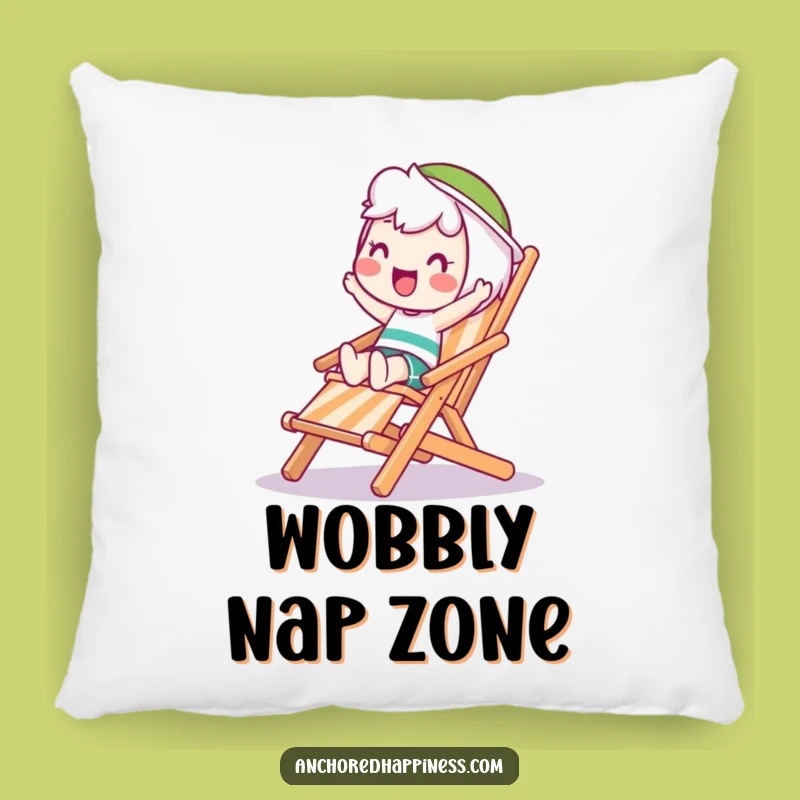 Funny Wobble Pillow: Balancing Character on Deck Chair - Comfy Comical Gift
