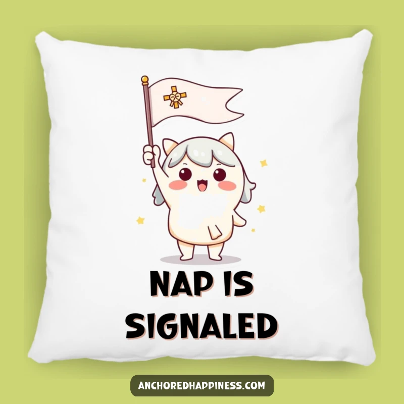 Funny Enthusiastic Flag Pillow - Cozy Cute Character Comfort Gift