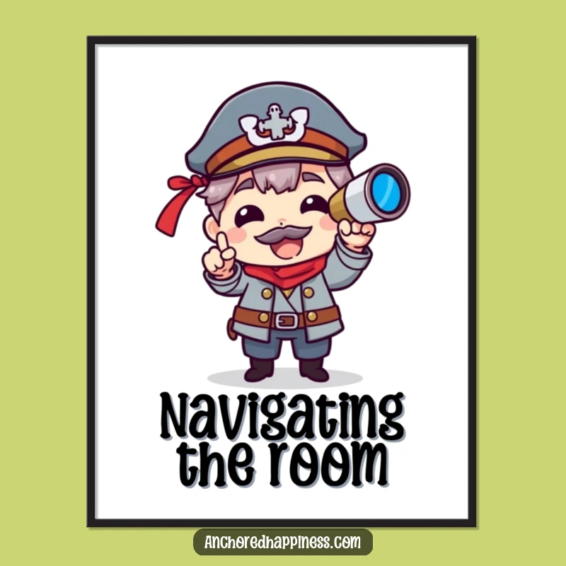 Funny Captain Spyglass Digital Art - Hilarious Nautical Decor for Instant Download