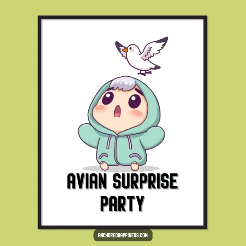 Funny Seagull Surprise Digital Art - Instant Hilarious Decor for Your Walls!