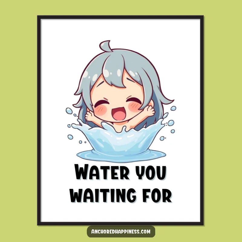 Funny Splashing Fun Digital Art - Instant Watery Delight for Your Walls