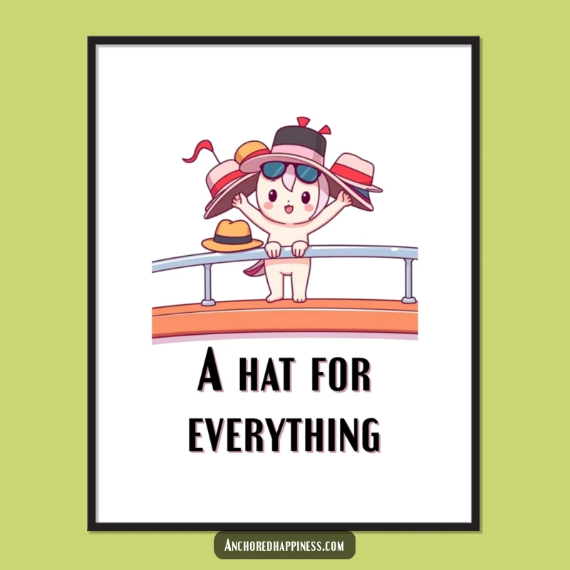 Funny Yacht Life Digital Art - Balancing Hats, Luxury Boat Instant Gift