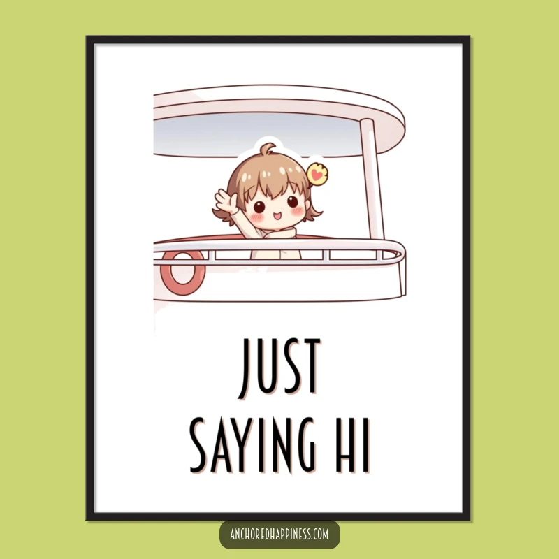 Funny Enthusiastic Sailor Digital Art: Charming Figure Nautical Decor, Instant Funny Gift Download