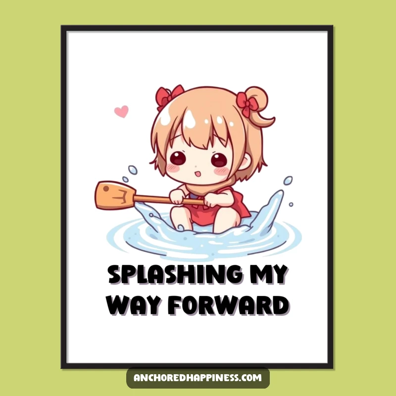 Funny Water Play Art Print - Decorate with Playful Energy Funny Gift