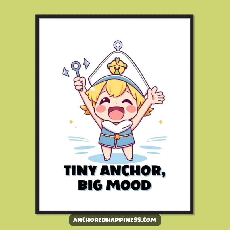 Funny Anchor Cheer Digital Art - Instant Nautical Excitement for Your Walls