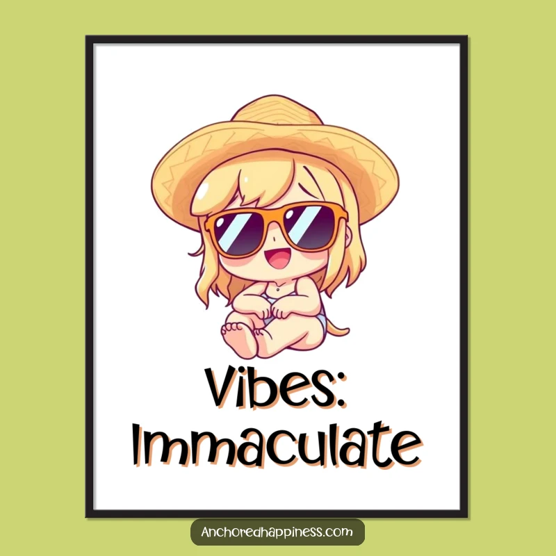 Funny Lounging Character Digital Print - Instant Relaxed Vibes Art