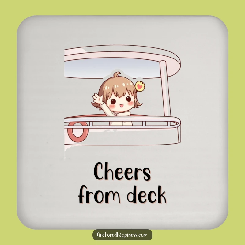 Funny Enthusiastic Sailor Drink Coaster: Charming Figure Table Protection, Charming Funny Gift