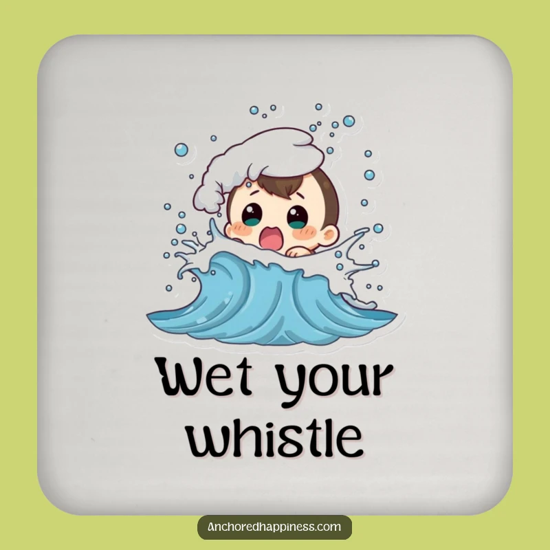 Funny Wave Splash Shock Coaster - Protect Surfaces with Humor