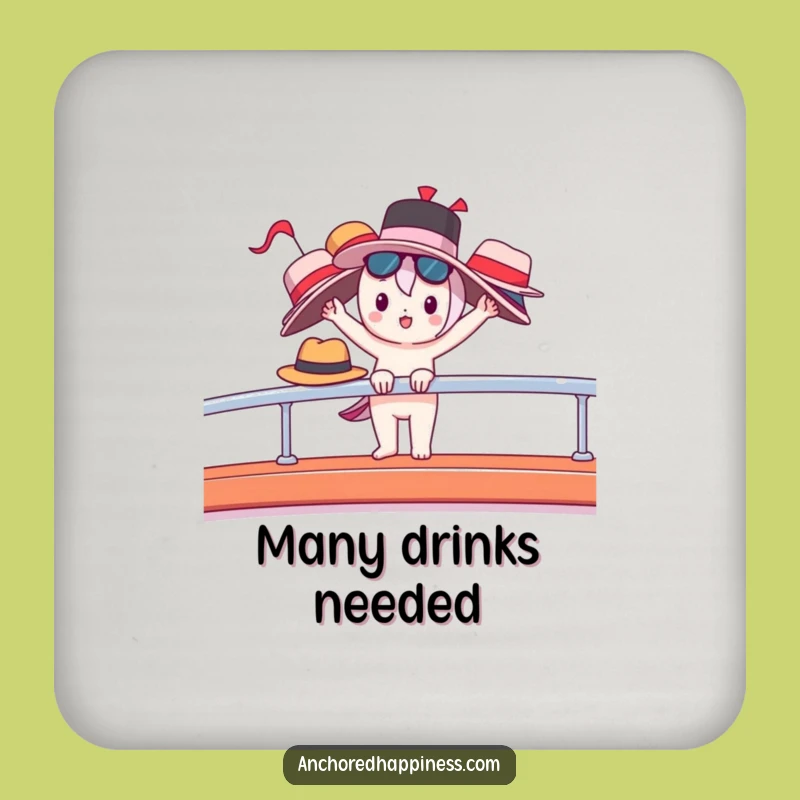 Funny Yacht Life Coaster - Balancing Hats, Luxury Boat Bar Gift