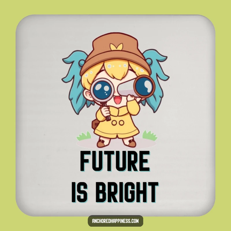 Funny Spyglass Coaster: Cute Character's Keen Eye for Your Drinks