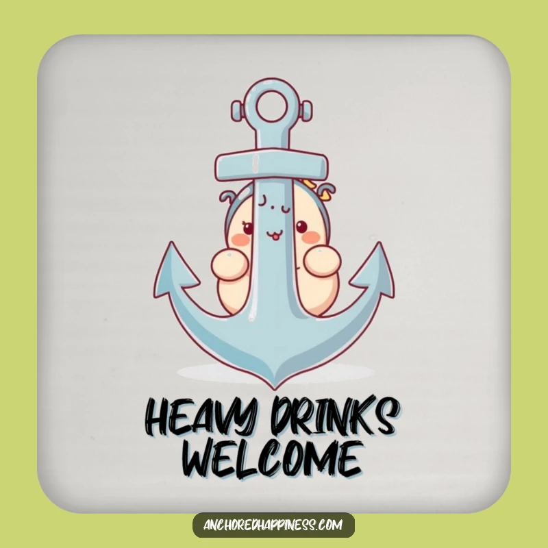 Funny Anchor Coaster - Plump Character Shy Nautical Protection