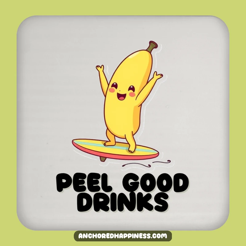 Funny Banana Surf Coaster: Protect Surfaces with Tropical Flair