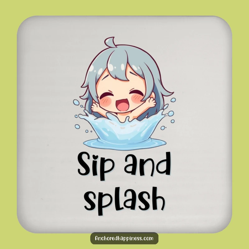 Funny Splashing Fun Drink Coasters - Protect with Playful Watery Humor