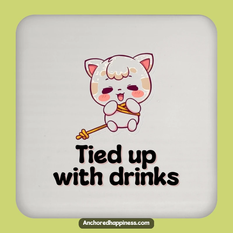 Funny Kawaii Rope Tangle Coaster - Hilarious Protection For Drinks Gift