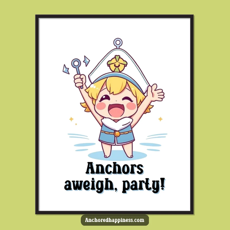 Funny Anchor Cheer Poster - Nautical Wall Art to Spark Joyful Excitement