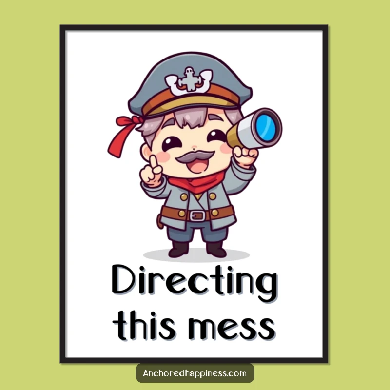 Funny Captain Spyglass Poster - Hilarious Nautical Wall Art for Your Space