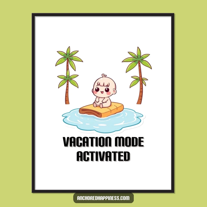 Funny Kawaii Sunbathing Poster - Hilarious Wall Art For Beach & Chill Vibes Gift
