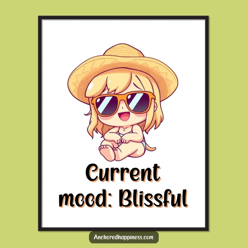 Funny Lounging Character Poster - Hilarious Art for Relaxed Spaces