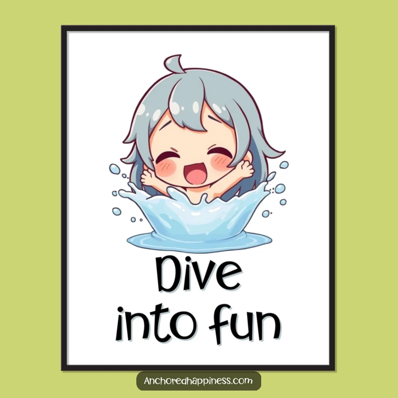 Funny Splashing Fun Poster - Bring Watery Delight to Your Walls