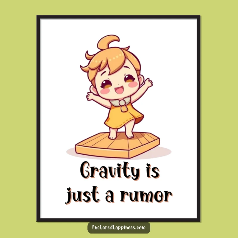 Funny Tilted Deck Dancer Poster - Hilarious Art for a Cheerful Vibe